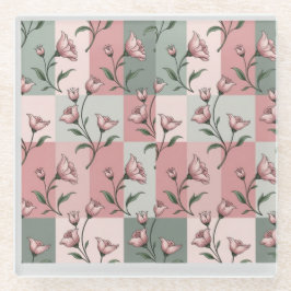 Vidrio Posavasos de Estampado Floral
