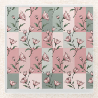 Vidrio Posavasos de Estampado Floral