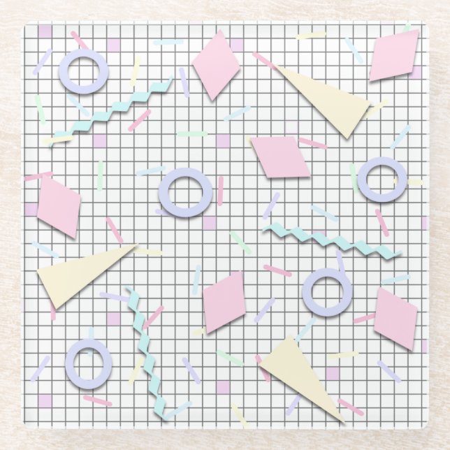 Vidrio Posavasos de impresión geo pastel de dulces de los (Anverso)