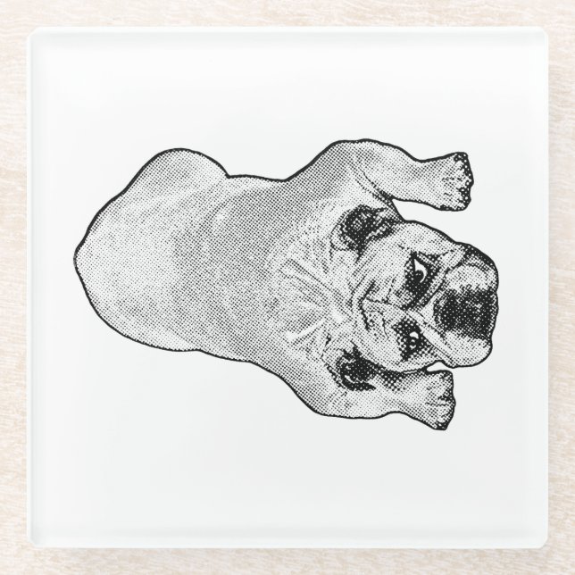 Vidrio Posavasos de mesa Bulldog Calm (Anverso)