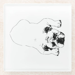 Vidrio Posavasos de mesa de alegría de Bulldog