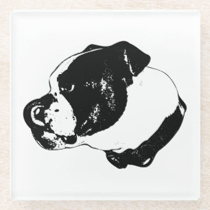 Vidrio Posavasos de piedra Bulldog Lick