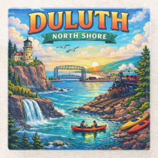 Vidrio Posavasos de recuerdo de la costa norte de Duluth