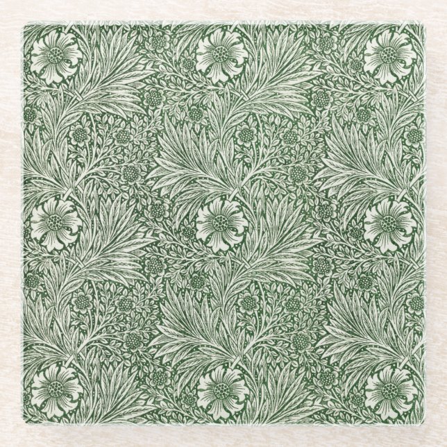 Vidrio Posavasos de vidrio: WILLIAM MORRIS : MARIGOLIS (Anverso)