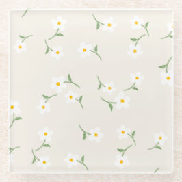 Vidrio Posavasos floral de margarita crema | Botánico ele