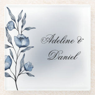 Vidrio Posavasos para copa de boda Indigo Romance