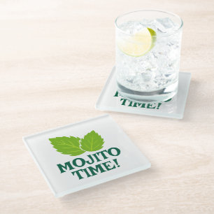 Vidrio Posavasos para vaso de cóctel Mojito con estampado