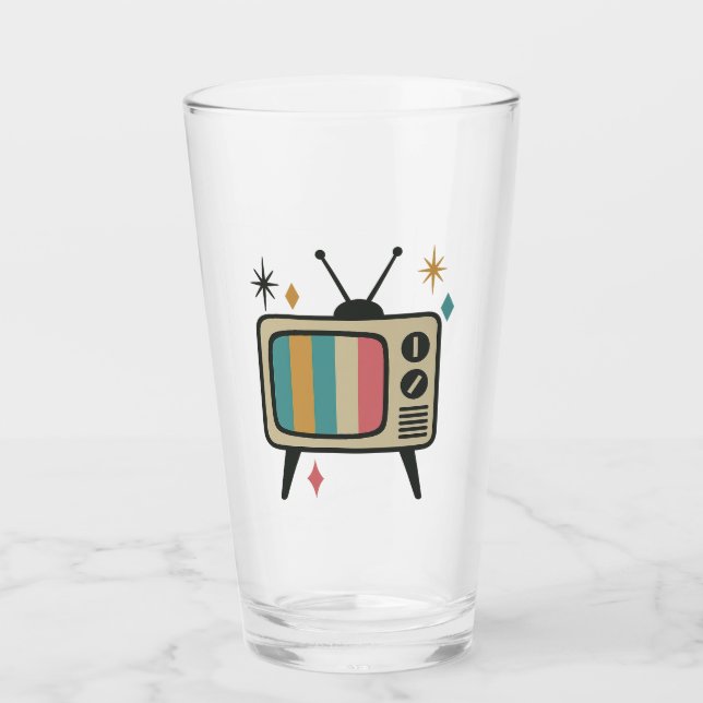 Vidrio retro para beber TV | Atomi moderno de medi (Anverso)