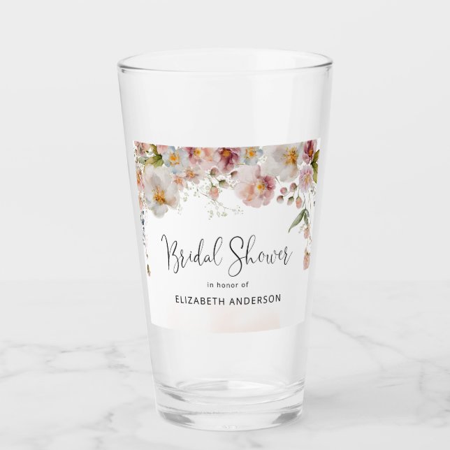 Vidrio Rubor Floral Bridal Shower (Anverso)