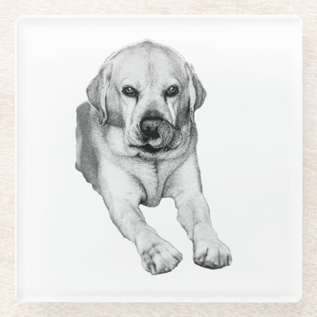 Vidrio Suave posavasos de Labrador lamiendo (Anverso)