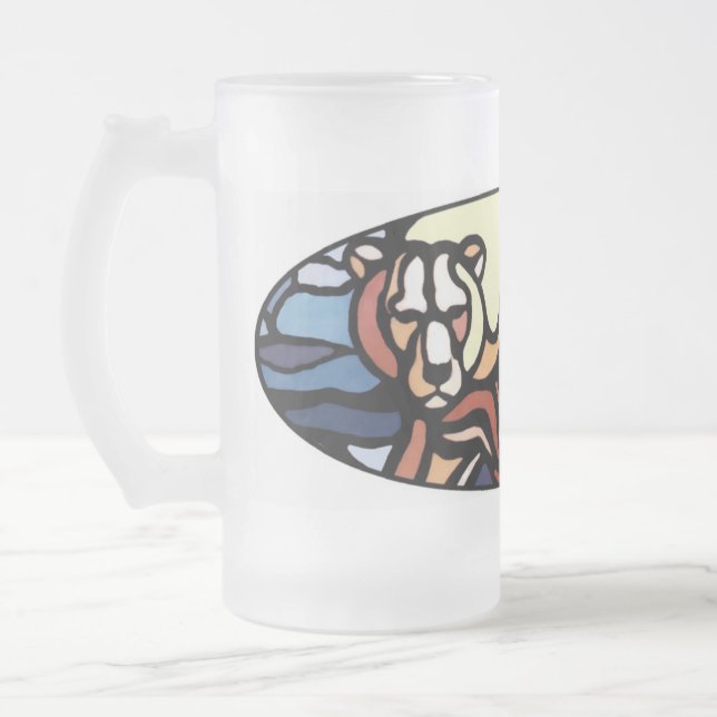 Vidrio tribal del oso de las naciones de la taza (Izquierda)