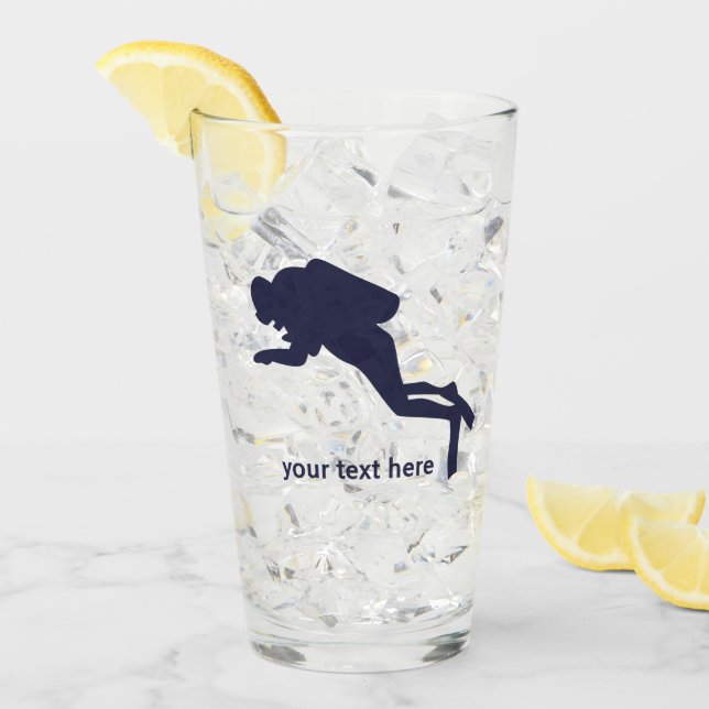 Vidrio tumbler Scuba personalizado (Anverso (hielo))