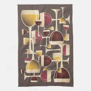 Vidrios de la toalla de cocina del vino blanco