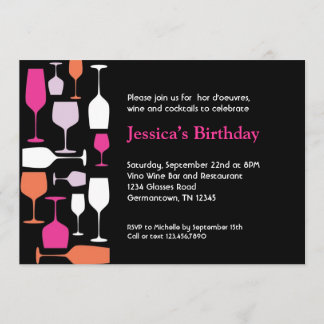 Vidrios Invitación a fiesta de cumpleaños
