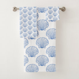 Vieiras azules costeras en blanco