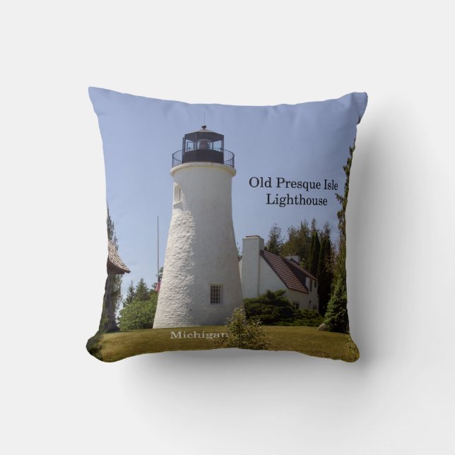 Vieja almohada cuadrada del faro Presque Isle (Anverso)