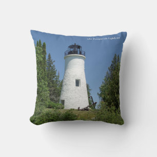 Vieja almohada cuadrada del faro Presque Isle