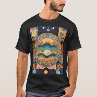Vieja camiseta de amanecer artístico