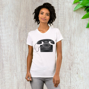 Vieja camiseta de mujeres con teléfono negro