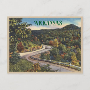 Vieja carretera de Arkansas en postal de otoño