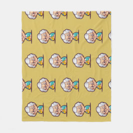 Vieja con manta de pollo