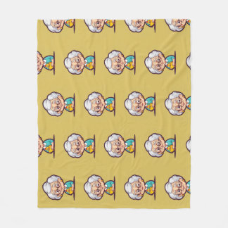 Vieja con manta de pollo