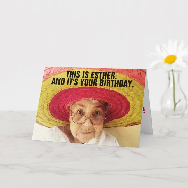 VIEJA CUTIDA CON TARJETA DE CUMPLEAÑOS DE LA GORRA (Planta pequeña)