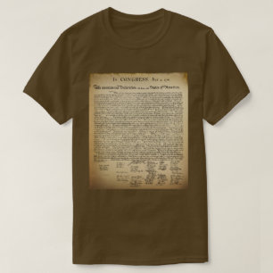 Vieja Declaración de la camiseta de la independenc