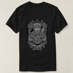Vieja estatua Imprimir camisetas negras de los hom