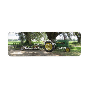 Vieja etiqueta del remite del tractor