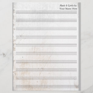 Vieja hoja en blanco resquebrajada Música 10 Stave