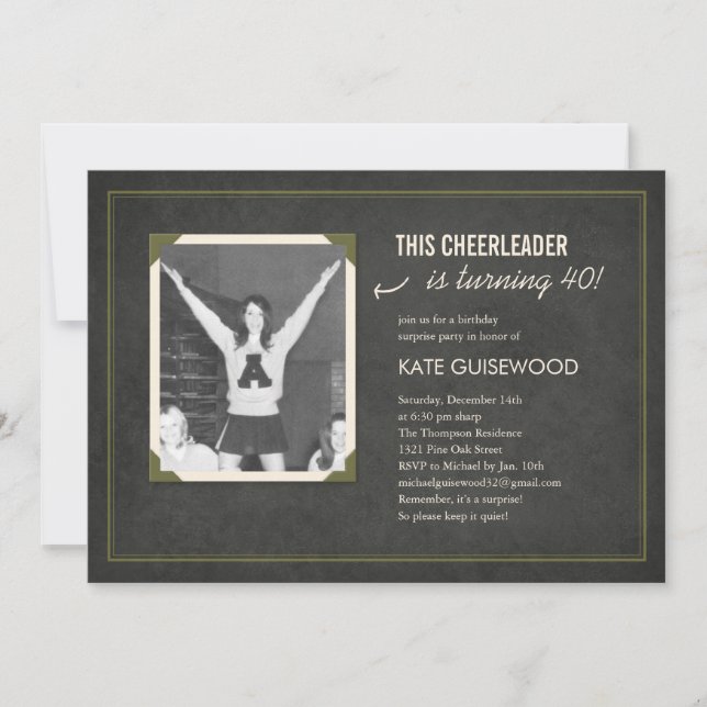 Vieja Imagen Sorpresa Invitaciones a Cumpleaños (O (Anverso)