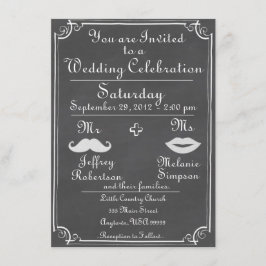 Vieja invitación a la boda del tablero de moda