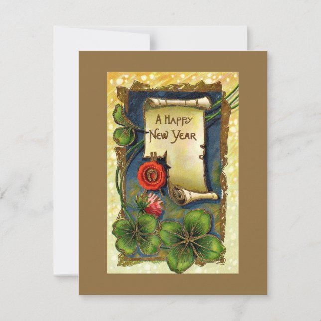 Vieja invitación de fiesta de Año Nuevo (Anverso)