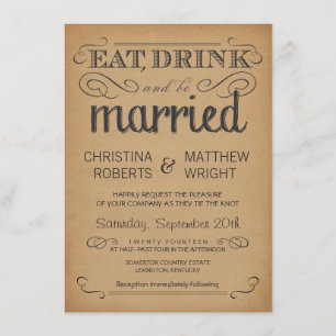 Vieja invitación de la boda del pergamino de la