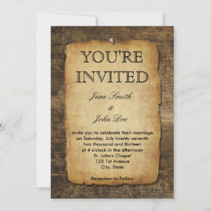 Vieja invitación de papel
