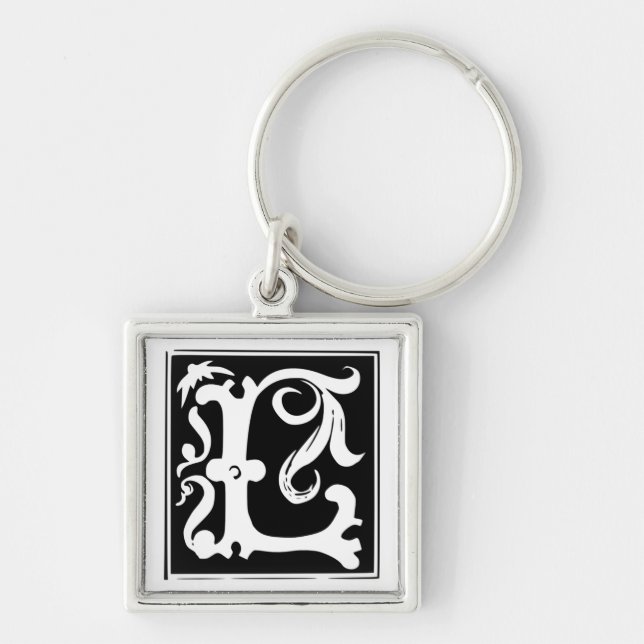 Vieja letra L llavero de la caligrafía del (Frente)