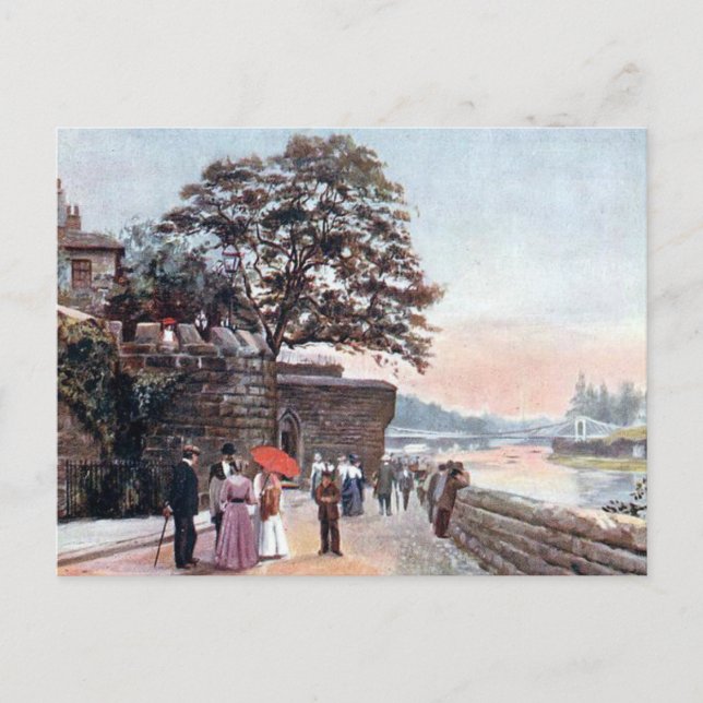 Vieja postal - A orillas del río Dee, Chester (Anverso)
