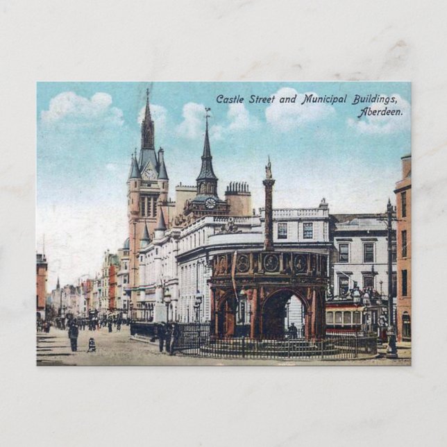 Vieja postal - Aberdeen, Escocia (Anverso)