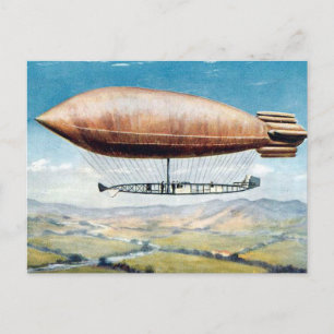Vieja postal - Airship - La Ville de Paris.