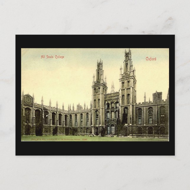 Vieja postal - All Souls College, Oxford (Anverso)