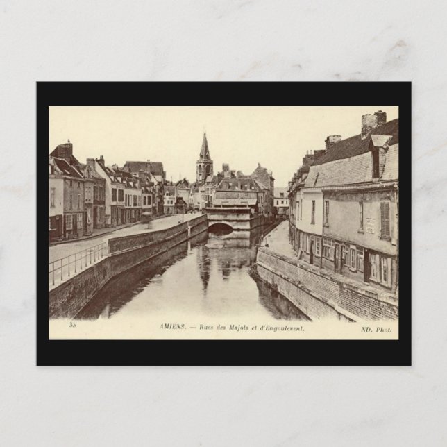 Vieja postal - Amiens, Francia (Anverso)