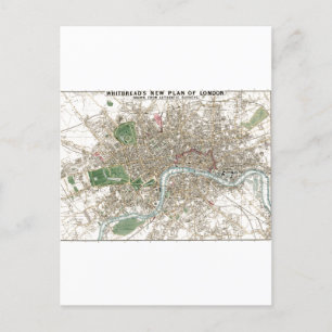 Vieja postal antigua del plan de Londres