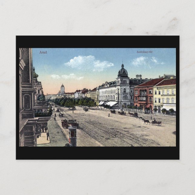 Vieja postal - Arad, Rumania (Anverso)