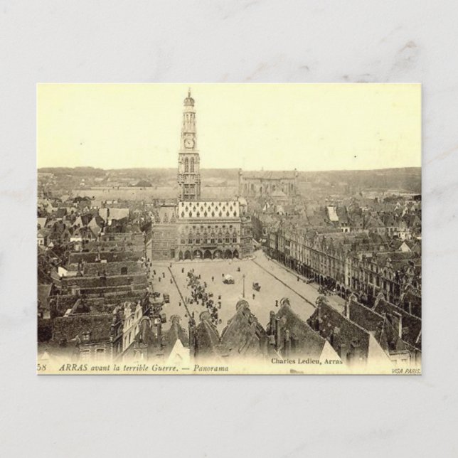 Vieja postal - Arras, Pas-de-Calais, Francia (Anverso)