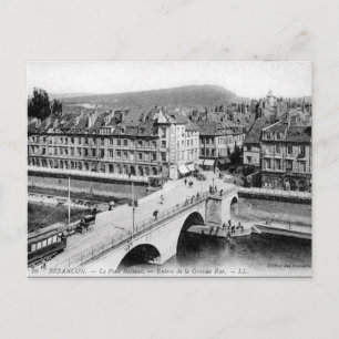 Vieja postal - Besançon, Doubs, Francia