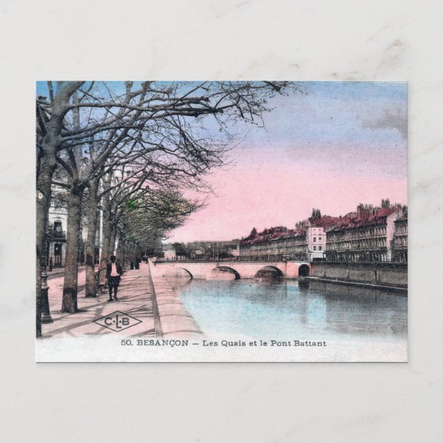 Vieja postal - Besançon, Doubs, Francia (Anverso)