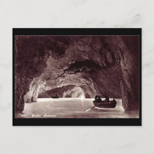 Vieja postal - Blue Grotto, Capri, Italia