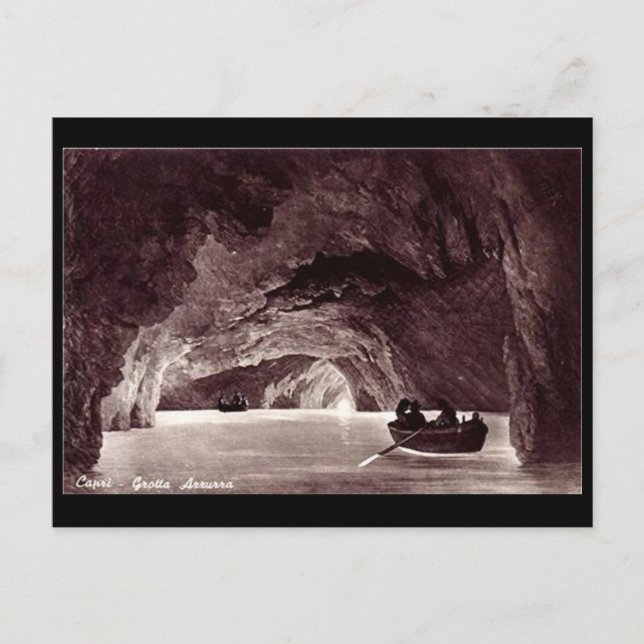 Vieja postal - Blue Grotto, Capri, Italia (Anverso)