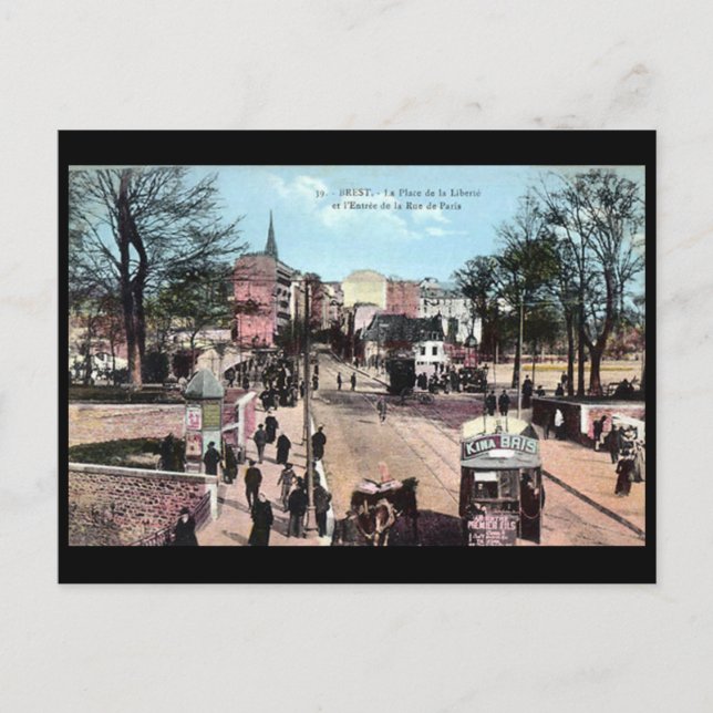 Vieja postal - Brest, Finistere, Francia (Anverso)